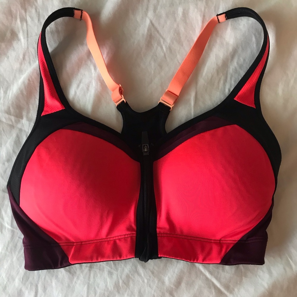 Zip front sports bra